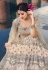 Beige net embroidered long anarkali suit  1640